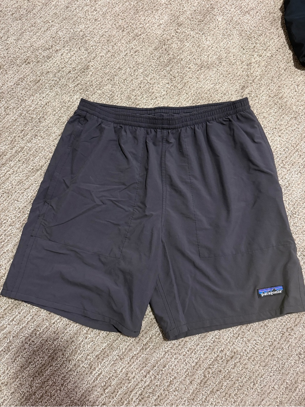 Patagonia Men’s Black Athletic Shorts with Elastic Waist